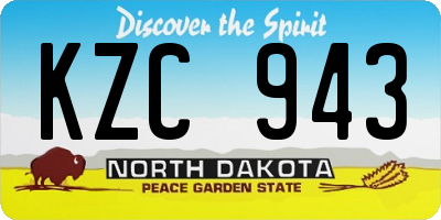 ND license plate KZC943
