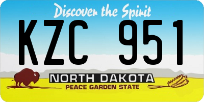 ND license plate KZC951
