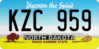 ND license plate KZC959