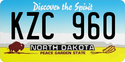 ND license plate KZC960