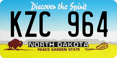 ND license plate KZC964