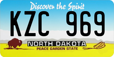 ND license plate KZC969