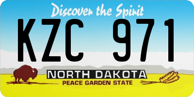 ND license plate KZC971