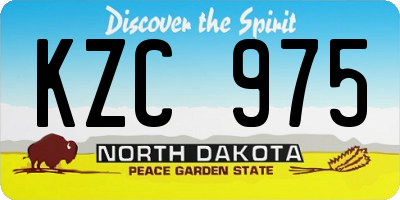 ND license plate KZC975