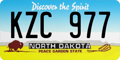 ND license plate KZC977