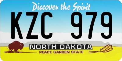 ND license plate KZC979