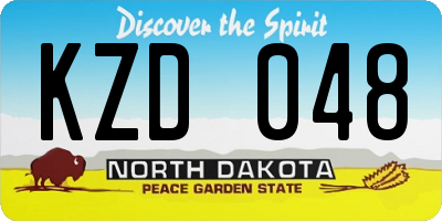 ND license plate KZD048
