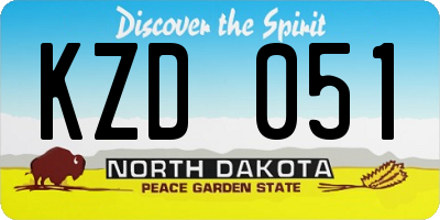 ND license plate KZD051