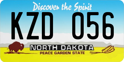 ND license plate KZD056