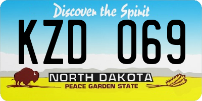 ND license plate KZD069