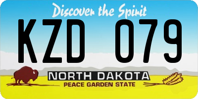 ND license plate KZD079