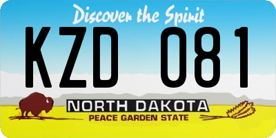 ND license plate KZD081