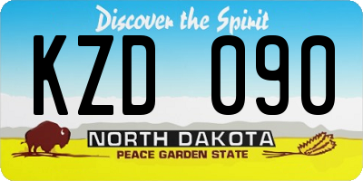 ND license plate KZD090