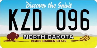 ND license plate KZD096