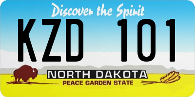 ND license plate KZD101
