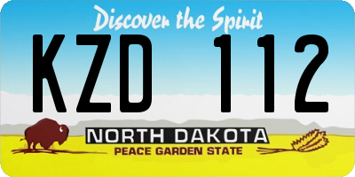ND license plate KZD112