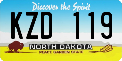 ND license plate KZD119