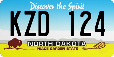 ND license plate KZD124