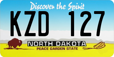 ND license plate KZD127