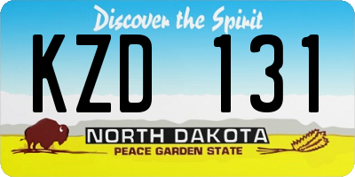 ND license plate KZD131