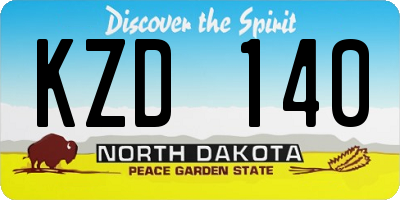 ND license plate KZD140