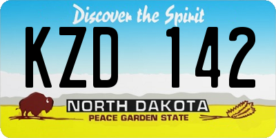 ND license plate KZD142