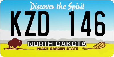 ND license plate KZD146