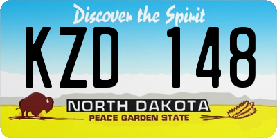 ND license plate KZD148