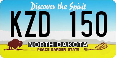 ND license plate KZD150
