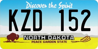 ND license plate KZD152