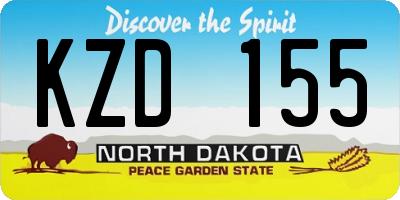 ND license plate KZD155