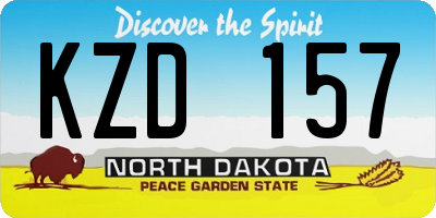 ND license plate KZD157