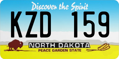 ND license plate KZD159