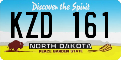 ND license plate KZD161