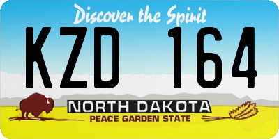 ND license plate KZD164