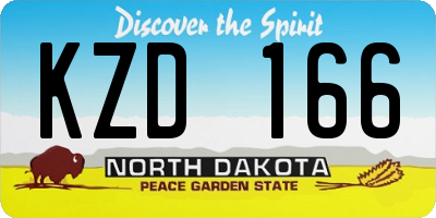 ND license plate KZD166
