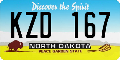ND license plate KZD167