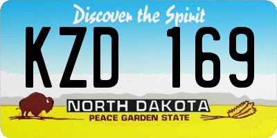 ND license plate KZD169