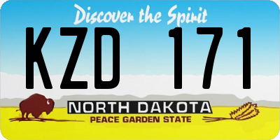 ND license plate KZD171