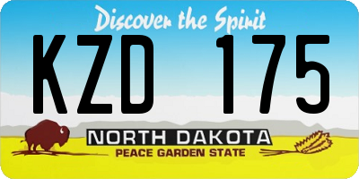 ND license plate KZD175