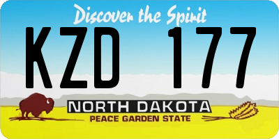 ND license plate KZD177