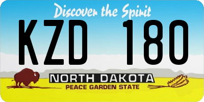 ND license plate KZD180