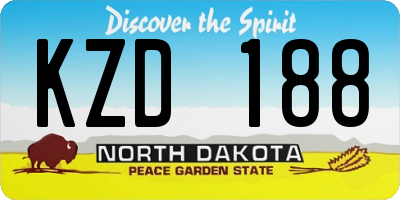 ND license plate KZD188
