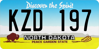 ND license plate KZD197