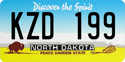 ND license plate KZD199