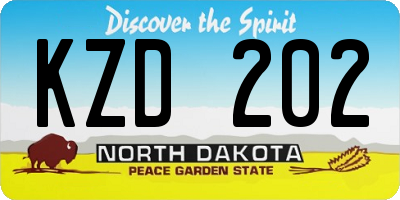 ND license plate KZD202