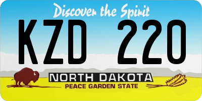 ND license plate KZD220