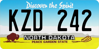 ND license plate KZD242