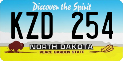 ND license plate KZD254