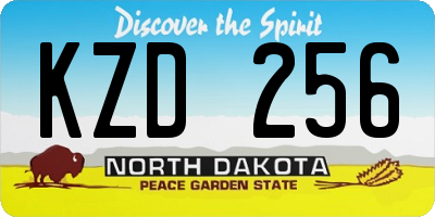 ND license plate KZD256